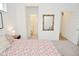 Bedroom featuring neutral carpet and an ensuite bathroom with a glass shower at 5181 Golden Grove Dr, McCordsville, IN 46055