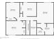 Second floor plan showing bedroom sizes and bathroom locations at 5223 Jerry Ct, Indianapolis, IN 46254