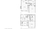 Detailed floor plan showcasing the layout of the home's two stories, including room dimensions and features at 7418 Bluebird Ct, Indianapolis, IN 46254