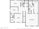 Floor plan showing the layout of the bedrooms and bathrooms on the upper level of the home at 7418 Bluebird Ct, Indianapolis, IN 46254