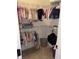 A walk-in closet with hanging clothes, shelves, and carpeting at 796 Booneway Ln, Bargersville, IN 46106
