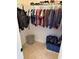 Organized walk-in closet with clothing racks, shelves for shoes, and ample storage space, all brightly lit at 796 Booneway Ln, Bargersville, IN 46106