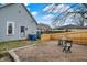 Backyard view featuring a brick patio, fenced yard, and mature tree at 922 Cottage Ave, Indianapolis, IN 46203