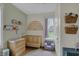 Charming Bedroom with crib, changing table, and colorful decor, creating a warm and inviting atmosphere at 922 Cottage Ave, Indianapolis, IN 46203