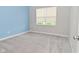 Comfortable bedroom with a blue accent wall and plush carpet at 10319 Pronghorn Ln, Indianapolis, IN 46239
