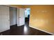 Bedroom view showcasing closet space and hardwood floors at 1255 Easy St, Greenwood, IN 46142
