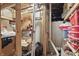 Unfinished basement area offering ample storage space with exposed ductwork and concrete foundation walls at 1575 Oakvista Dr, Greenwood, IN 46143