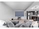 Basement space including stainless steel appliances and large projection screen at 16193 Burnt Rock Ln, Fortville, IN 46040