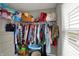 Closet features ample hanging space and upper storage shelves at 1691 Beyers St, Fortville, IN 46040
