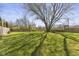 Expansive backyard featuring a large mature shade tree and a lush green lawn at 1708 Fox Hill Dr, Indianapolis, IN 46228