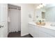 Clean and updated bathroom featuring a double vanity and shower at 2538 Redding Dr, Whitestown, IN 46075
