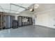 Spacious garage with epoxy flooring and tool storage units at 2538 Redding Dr, Whitestown, IN 46075