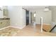 Cozy kitchenette area with wooden cabinets and black sliding barn door at 2741 Mars Hill St, Indianapolis, IN 46241