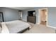 Well-lit main bedroom with a modern aesthetic and an ensuite bathroom at 2960 W Patchwork Dr, Monrovia, IN 46157