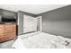 Bedroom features soft carpet, television and ample closet space for comfort and convenience at 3527 Brampton Ln, Westfield, IN 46074