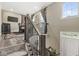 View of the front entry and dining room at the top of a carpeted staircase at 3527 Brampton Ln, Westfield, IN 46074