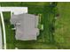 An aerial view of a beautiful backyard, including patio, garden and lush lawn at 4415 Voyageur Way, Carmel, IN 46074