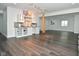 Finished basement with a stylish bar area, recessed lights, and open space, perfect for entertaining at 4415 Voyageur Way, Carmel, IN 46074