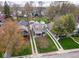 An aerial view of the property and surrounding neighborhood showing the house's location and neighborhood at 5654 Broadway St, Indianapolis, IN 46220