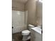 Bathroom with toilet, vanity sink and tub at 600 Fairlane Dr, Edinburgh, IN 46124