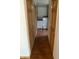 Hallway with closet access featuring washer and dryer hookups, providing practicality and convenience at 6389 N Forest St, Martinsville, IN 46151