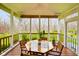 Covered porch featuring outdoor seating and picturesque wooded views at 6761 E Woodland Ct, Mooresville, IN 46158