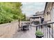 Outdoor patio featuring comfortable seating, lush greenery, and elegant brick accents for relaxed outdoor living at 6802 Carters Grove Dr, Noblesville, IN 46062