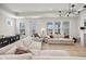 Spacious living area featuring light wood floors, bright windows and comfortable seating at 7210 Covington St, Lebanon, IN 46052
