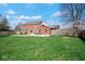Spacious backyard with a large inground swimming pool and mature trees at 7265 Derbyshire Dr, Cumberland, IN 46229