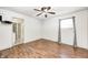 Inviting bedroom featuring hardwood floors and natural light at 739 Laurel Ln, Fortville, IN 46040