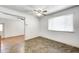 Dining area with ceiling fan, window, and tile flooring at 739 Laurel Ln, Fortville, IN 46040