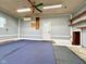 Spacious garage with built in storage and blue floor cover at 8616 Old Dominion Ct, Indianapolis, IN 46231