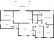 Detailed floor plan showcasing the layout of rooms, including the kitchen, bedrooms, and bathrooms at 9328 Haddington W Dr, Indianapolis, IN 46256