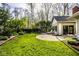 Expansive backyard featuring a well-manicured lawn, a charming patio, and lush landscaping for peaceful outdoor living at 9435 Tamarack Dr # 94, Indianapolis, IN 46260