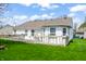 Backyard of home with a wooden deck, grass and a well-maintained exterior at 11631 Tucker Ct, Indianapolis, IN 46229