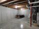 Unfinished basement with concrete walls, exposed ceiling, and utilities at 12866 Thames Dr, Fishers, IN 46037