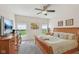 Comfortable bedroom with carpet flooring, fan, and natural light coming through the windows at 13351 Grosbeak Ct, Carmel, IN 46033