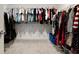 Walk-in closet features wire shelving and plentiful space for clothing and accessories at 15702 Cobbs Crk Ln, Noblesville, IN 46060