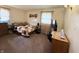 Comfortable bedroom featuring a queen-sized bed and cozy brown carpeting at 2126 Dawnshire Dr, Columbus, IN 47203