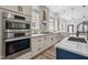 Sleek kitchen featuring stainless steel appliances, modern cabinets, and tile backsplash at 2209 Carrollton Ave, Indianapolis, IN 46205