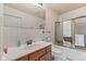 The full bathroom features a shower over tub combination and a vanity sink at 2753 N High School Rd, Indianapolis, IN 46224