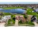 Aerial view showcases a neighborhood with a lake at 3634 W 58Th St, Indianapolis, IN 46228