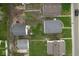 Top-down aerial view of the homes, highlighting their yard spaces and neighborhood layout at 3924 E 30Th St, Indianapolis, IN 46218
