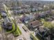Aerial view of a peaceful neighborhood with well-maintained houses and mature trees at 3970 Broadway St, Indianapolis, IN 46205