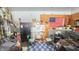 Organized two-car garage with workspace, storage, and visible organizational systems at 716 Bristol Ct, Greenwood, IN 46143