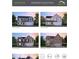 Various exterior elevations show traditional, farmhouse, craftsman, and modern Tudor designs at 717 Lake Vista Dr, Columbus, IN 47201