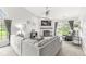 Spacious living room with fireplace, vaulted ceiling and lots of natural light at 7715 High View Cir, Indianapolis, IN 46236