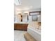 Main bathroom with double vanity, soaking tub, and bright natural light at 8095 Christopher Ct, Avon, IN 46123