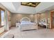 Bright and airy main bedroom with a tray ceiling, carpet flooring, and furniture at 8095 Christopher Ct, Avon, IN 46123