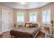 Bright bedroom with hardwood floors, modern furnishings, and natural light through the window at 8737 Chateaugay Dr, Indianapolis, IN 46217